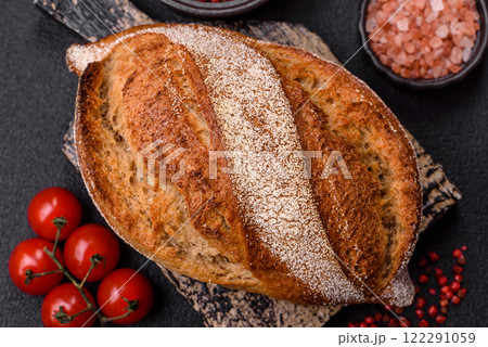 Homemade fresh crispy wholemeal bread 122291059