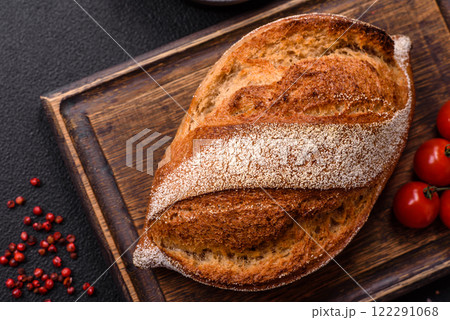 Homemade fresh crispy wholemeal bread 122291068