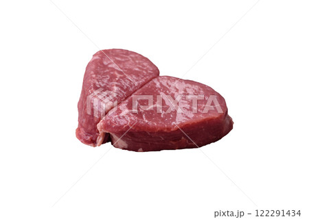 Ribeye steak raw with salt, spices and herbs Ribeye steak raw with salt, spices and herbs 122291434