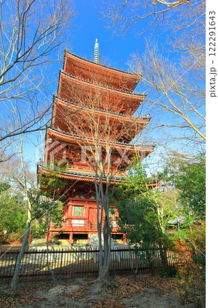 【香川県】快晴の志度寺の五重塔 122291643