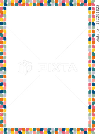 Colorful stylish geometric empty rectangle frame. Vector frame for text. Modern Art baby shower graphic Colorful stylish geometric empty rectangle frame. Vector frame for text. Modern Art baby shower graphic 122291822