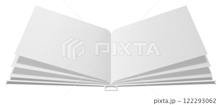 飛び出す絵本のモックアップ、見開きの白い本 飛び出す絵本のモックアップ、見開きの白い本 122293062