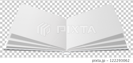飛び出す絵本のモックアップ、見開きの白い本 飛び出す絵本のモックアップ、見開きの白い本 122293062