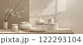 机に置かれた日本の器 122293104