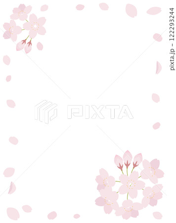 桜の花のバナー背景素材 縦長 桜の花のバナー背景素材 縦長 122293244
