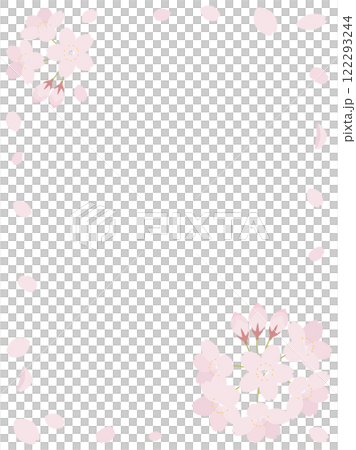 桜の花のバナー背景素材 縦長 桜の花のバナー背景素材 縦長 122293244