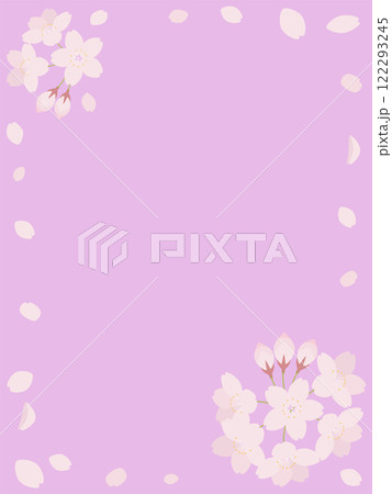 桜の花のバナー背景素材　縦長 122293245
