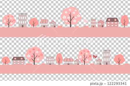 Spring street line decorations in Japanese colors 122293341