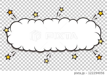 A long American comic style speech bubble illustration A long American comic style speech bubble illustration 122294056
