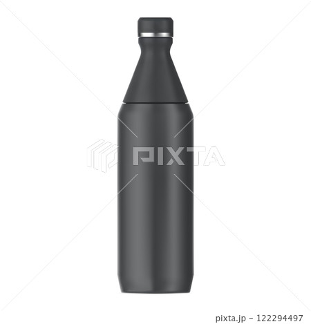 Insulated water flask, stainless thermos vector mockup 122294497