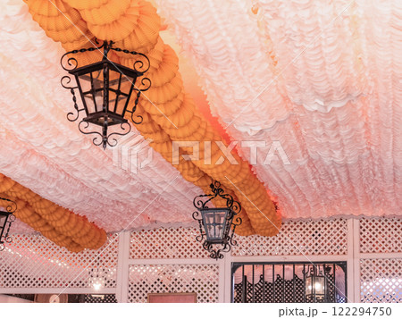 Detail of decoration inside a Caseta at the Seville April Fair 122294750