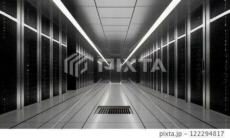 未来の心臓部: モダンなデータセンターの内部風景 122294817