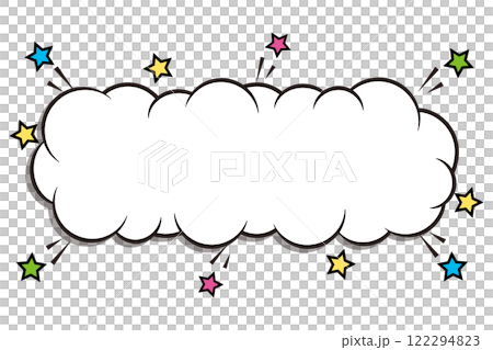 アメコミ風のポップな長いふきだしのイラスト アメコミ風のポップな長いふきだしのイラスト 122294823