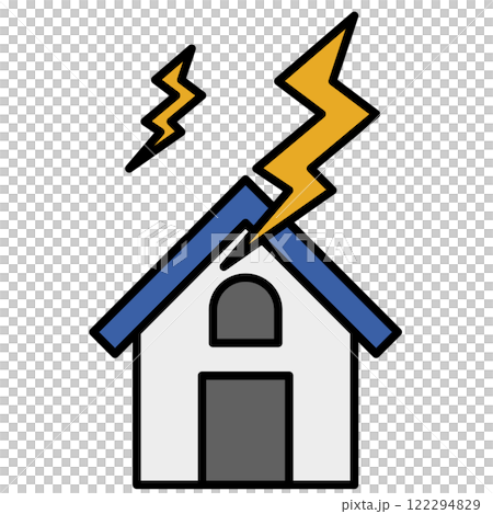 Illustration of house with lightning 122294829