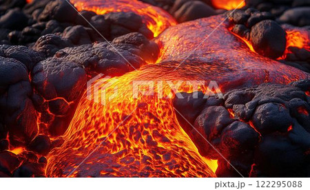 迫りくる灼熱の溶岩/マグマ1 122295088