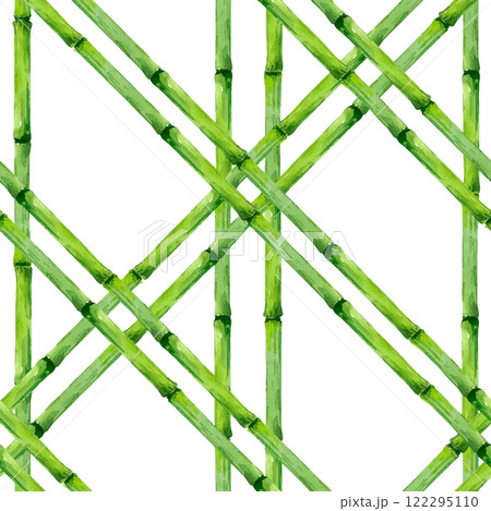 Beautiful vector seamless pattern with hand drawn bamboo lattice in vacation style. Ready print design. 122295110