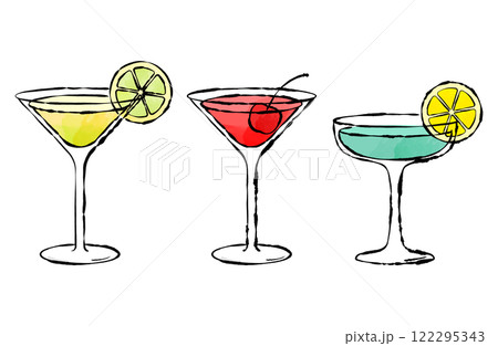 カクテルのベクターイラストセット お酒 アルコール モスコミュール 122295343