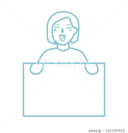 young people holding blank banner 122295420