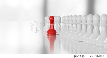 Red Pawn Among White Pawns in Chess Red Pawn Among White Pawns in Chess 122296014