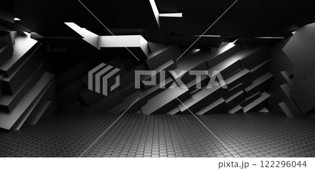 Abstract Modern Interior with Geometric Shapes 122296044
