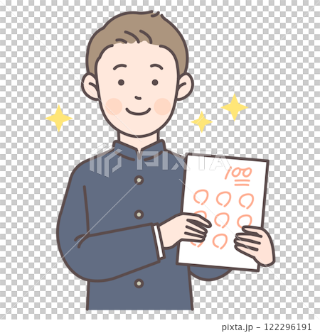 男學生對考試成績感到滿意_學蘭 男學生對考試成績感到滿意_學蘭 122296191