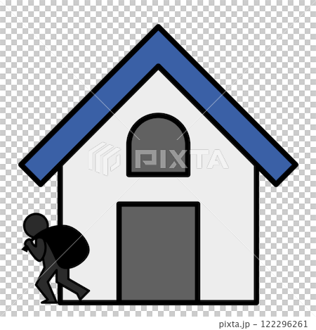 小偷逃跑和房子的插圖 122296261
