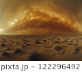 Swirling Cloudy Sandstorm Over Dramatic Desert Landscape 122296492