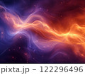 Colorful cosmic swirl with orange and purple hues in space. Generative AI 122296496