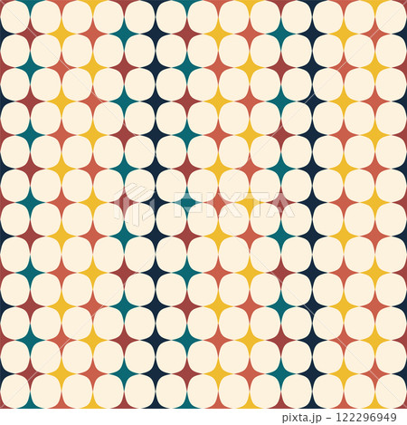 geometry stars minimalistic design pattern. Vector seamless pattern with colorful starry elements geometry stars minimalistic design pattern. Vector seamless pattern with colorful starry elements 122296949