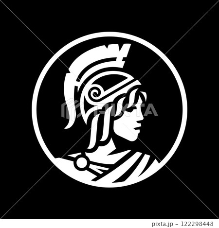 Athena. Greek goddess of war on a dark background. Athena. Greek goddess of war on a dark background. 122298448