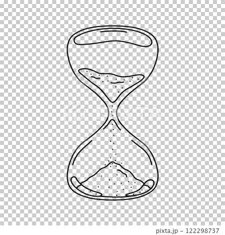 Hourglass isolated doodle illustration, cartoon hourglass outline drawing 122298737