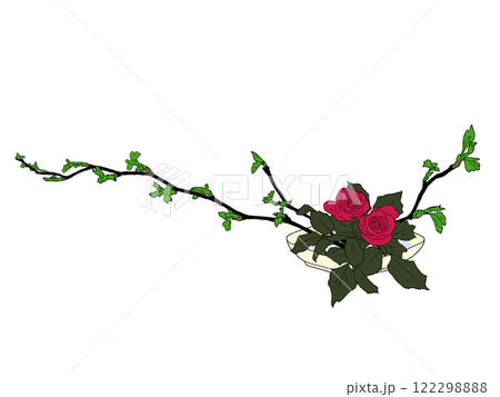 赤いバラの生け花 赤いバラの生け花 122298888