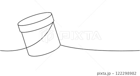 Storage box one line continuous drawing. Delivery box. Vector illustration. 122298982