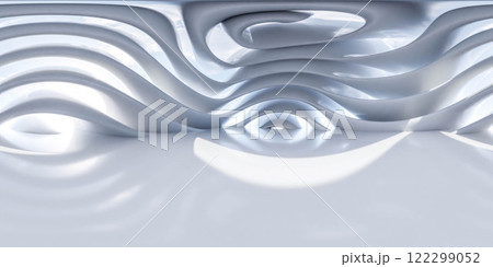 Abstract Wavy White Surface Design 360 vr panorama 122299052