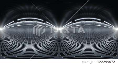 Futuristic Abstract 3D Space with Glowing Lines 360 vr 3d render panorama 122299072