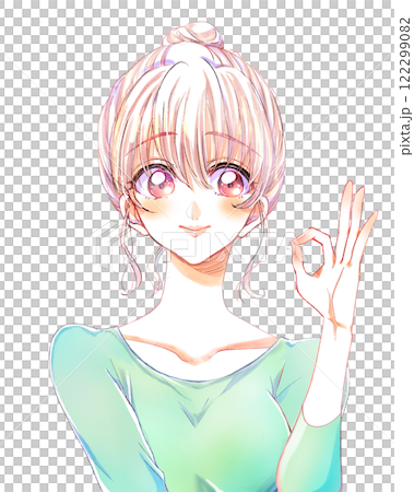 Young woman OK sign 122299082