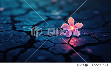 Flower Breaking Free from Despair 122299371