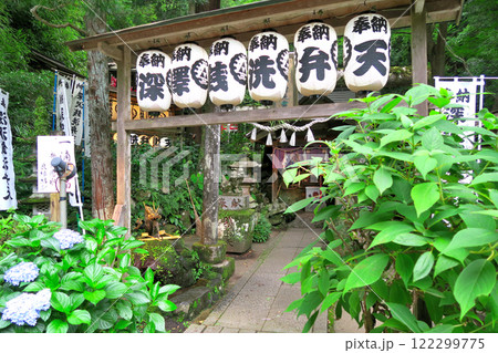 関東・箱根登山電車・あじさい電車が停車する塔ノ沢駅にある深沢銭洗弁財天・神奈川県箱根町(5) 122299775