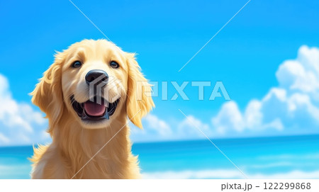Happy dog enjoying a car ride with owner 122299868