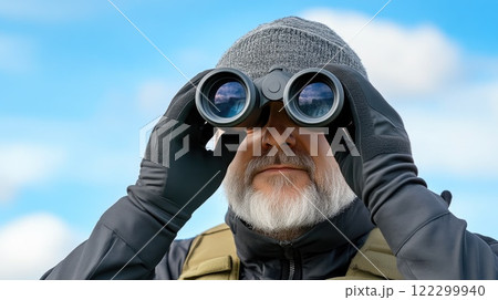 Focused Security Guard on Duty, Scanning for Danger Focused Security Guard on Duty, Scanning for Danger 122299940