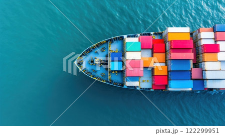 Crane Unloading Containers at International Shipping Port Crane Unloading Containers at International Shipping Port 122299951