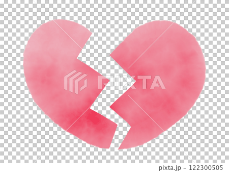 Cute hand drawn watercolor style broken heart vector icon Cute hand drawn watercolor style broken heart vector icon 122300505