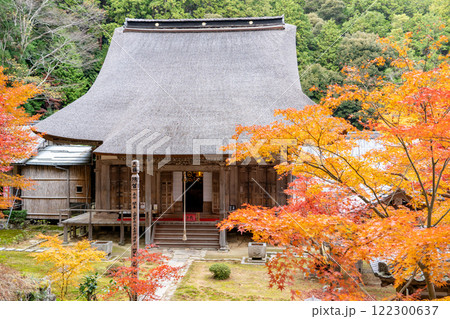 湖国百選　東近江市の瓦屋禅寺（瓦屋寺）　本堂と紅葉　有形文化財 122300637