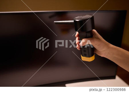 Properly Cleaning Monitors Using Compressed Air Tools for Optimal Performance and Care 122300986
