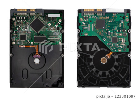 Hard disk drive isolated on white background. Computer HDD Hard Disk Drive. Computer Storage Memory. Hard disk drive isolated on white background. Computer HDD Hard Disk Drive. Computer Storage Memory. 122301097