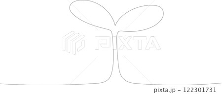 シンプルな植物の線画 122301731