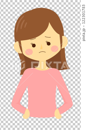 A simple and cute illustration of a woman in trouble 122301783