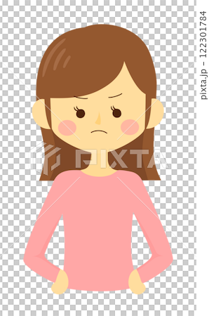 Simple and cute angry woman illustration 122301784