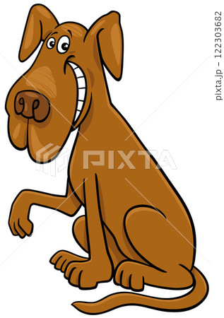 funny cartoon dog animal character giving a paw funny cartoon dog animal character giving a paw 122303682