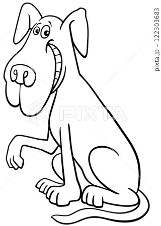 cartoon dog animal character giving a paw coloring page cartoon dog animal character giving a paw coloring page 122303683